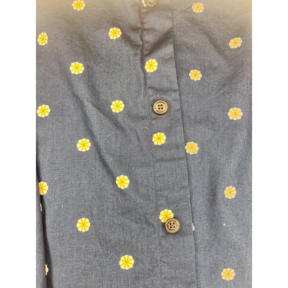 Levis Mens Navy Blue Long Sleeve Button-Up Shirt With Yellow Floral Print Size M - Picture 7 of 8